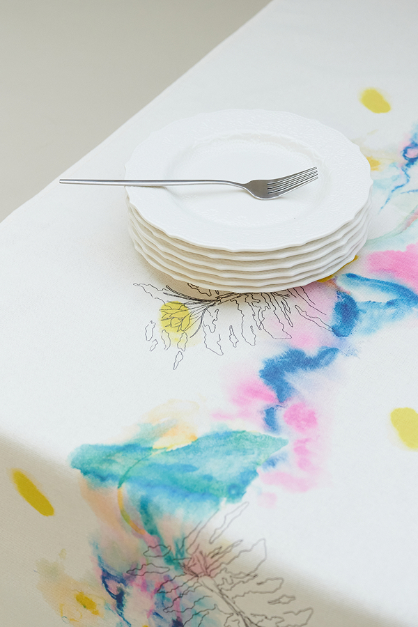 Дорожка белого цвета, лён (60/210)